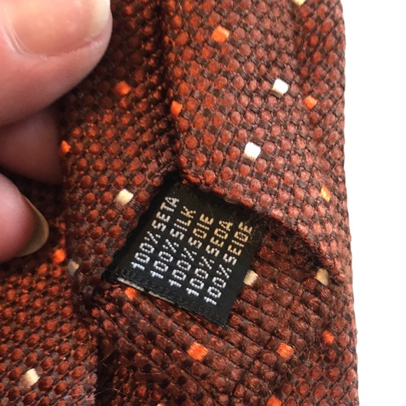 Berg & Berg Hand Made in Italy Men's Textured Silk Dot Print Neck Tie OS - Picture 11 of 12